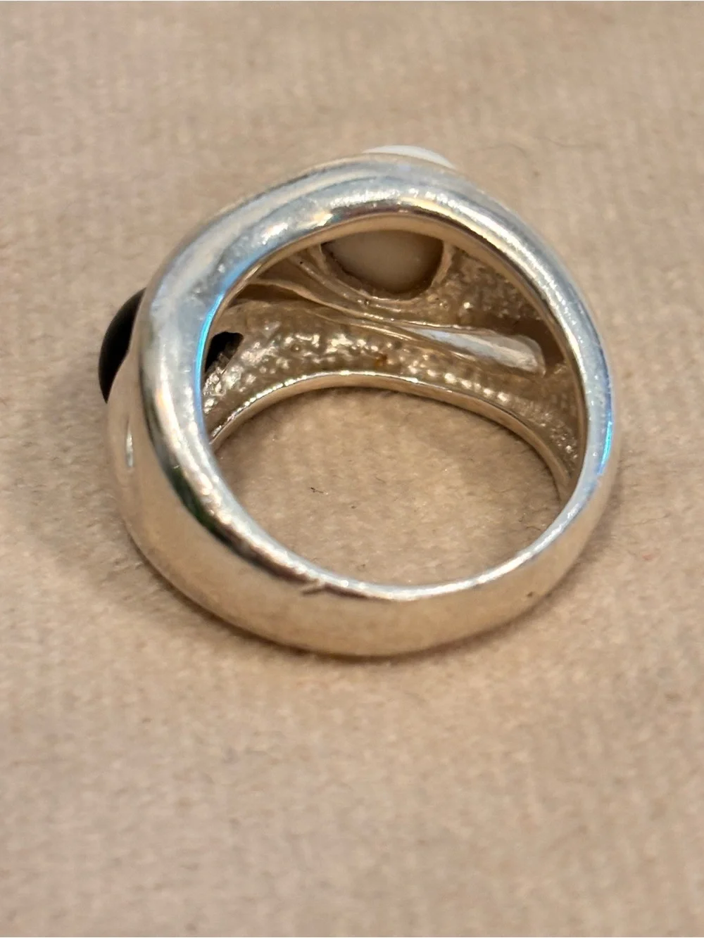 Designer Vintage 925 Italian Sterling Silver Two-Stone Dome Ring- Size 7